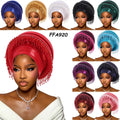 For Swiss Headtie for Ladies Hot Selling Orange Fashion Turban Auto Gele African Sego Headtie Ethnic Hats & Caps