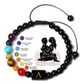 Handmade Woven Natural Obsidian Bead Bracelet 26 Letters Seven Meridians Stone Wholesale Cross-Border Fashion Jewelry for Yoga