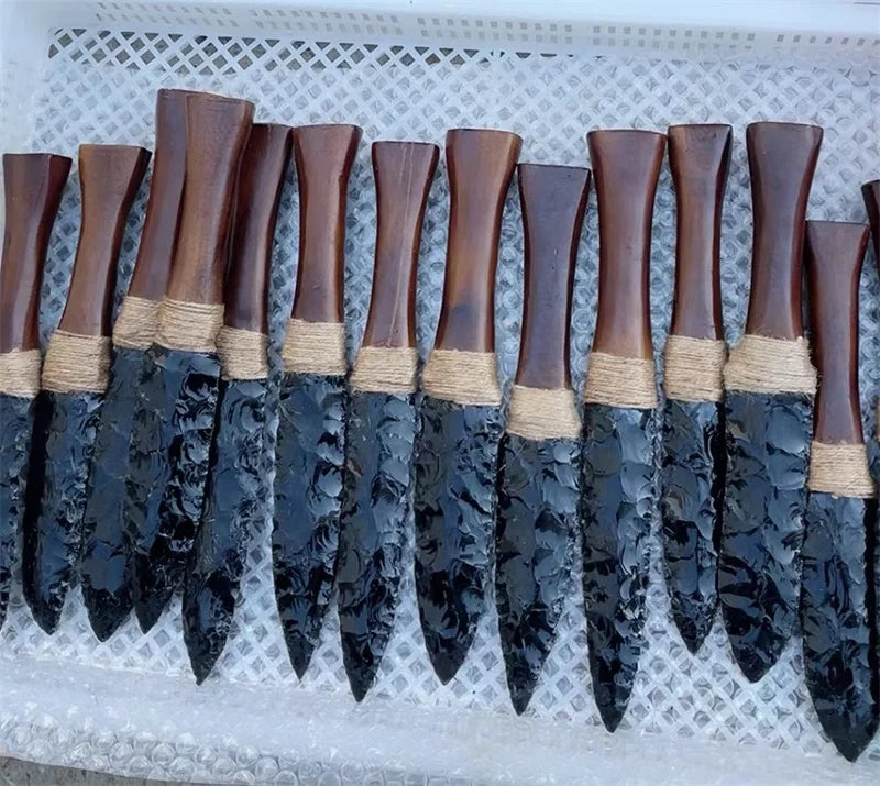 Wholesale Natural Healing Crystal Gemstone Black Obsidian Sorcerer's Knife Crystal Sword for Decoration