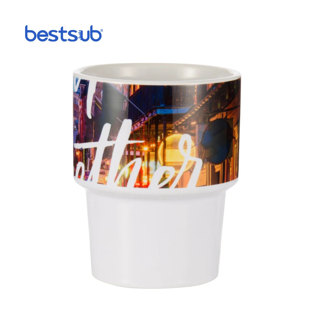 Custom 12oz Sublimation Blanks Stackable Stoneware Reusable Contemporary Milk Mug