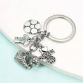 Promotional Keychain Creative Gift Football Keychain Rugby Football Basketball Metal Key Chains Custom Sports Equipment Keyiring