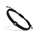 AA01216 Wholesale Handmade Braided Rope Couple Bracelet A-z 26 Initials Adjustable Black Braided Bracelet