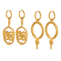French Style Retro Baroque Hollow Snake-Shaped Earrings Middle Ancient Stainleel Steel All-Match Ear Clips Earrings Female