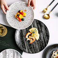 Nordic 8 10 Inch Eco-Friendly Ceramic Dinner Plate Geometry Tableware Porcelain Dessert Dish for Cake Serving Dinnerware