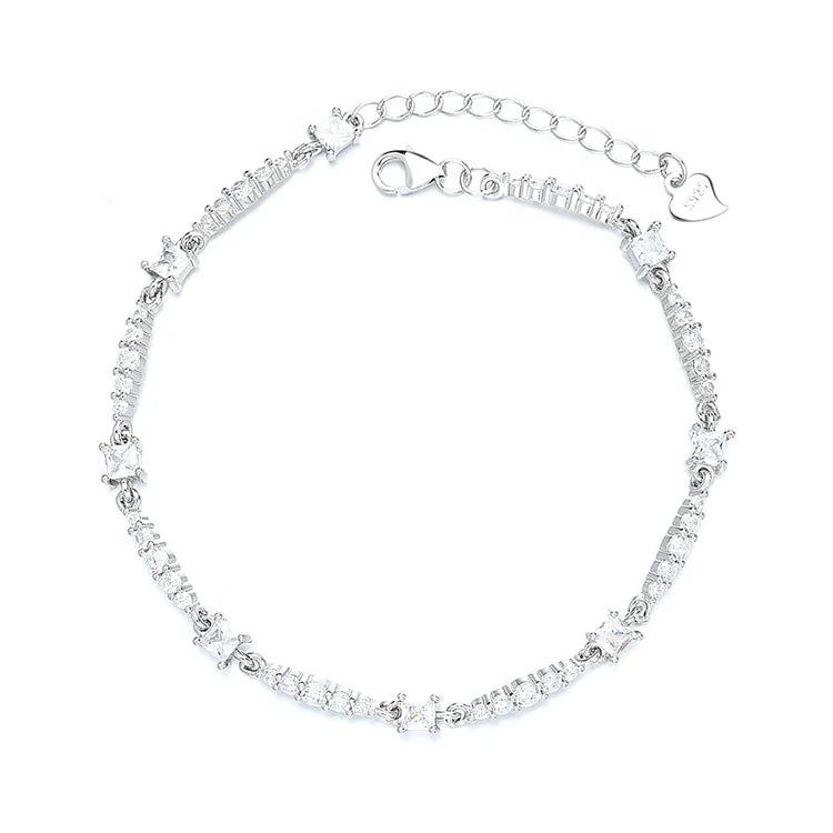 925 Sterling Silver Filled Bracelet Jewelry for Women Gemstone Chain Bracelet with Rhodium Plated