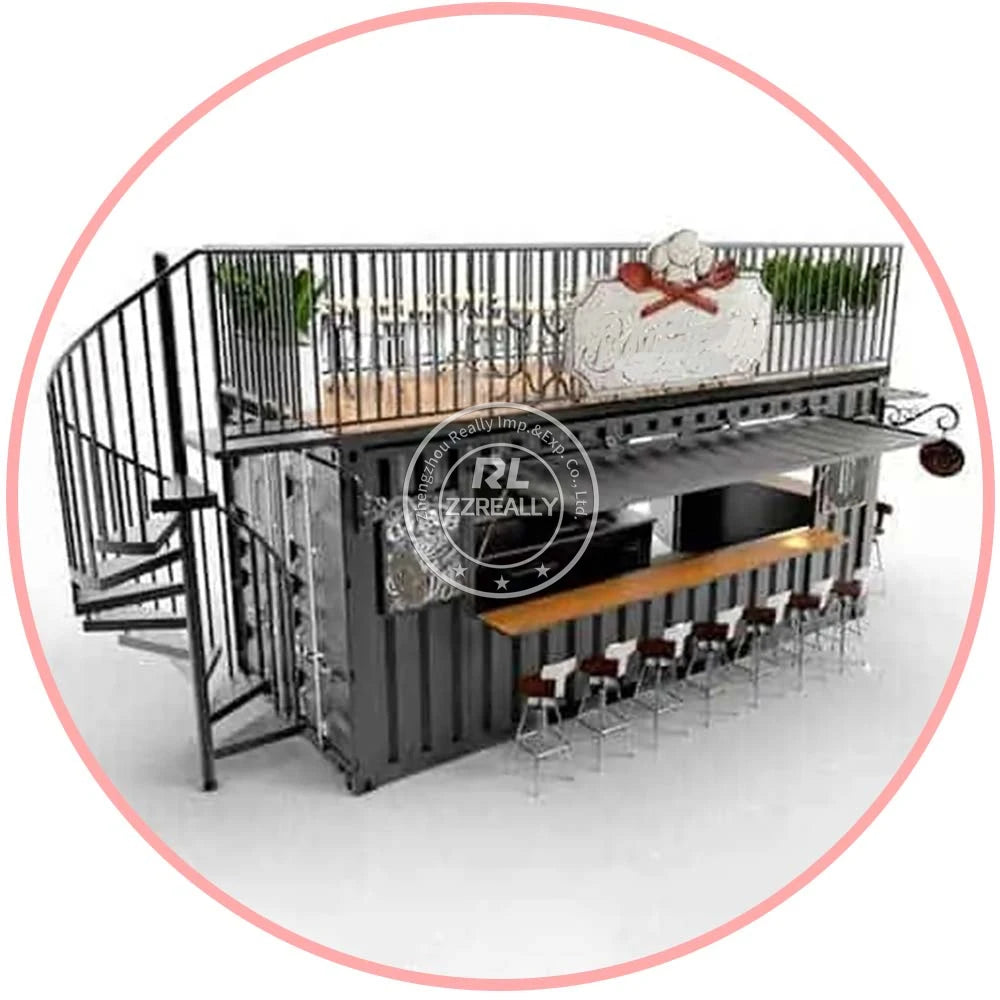 Mobile Expandable Shipping Container Bar Coffee Shop Industrial Design CE Certified Customizable Color Movable Prefab Shops for