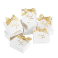 Upscale Black & White Kraft Paper Gift Box for Weddings Candies Birthday Parties-Party Favor Packaging