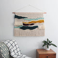Bohemian Woven Tapestry Wall Decoration Modern Macrame Design Fabric Handmade Art Horizontal Decorative Hanging Support Rope