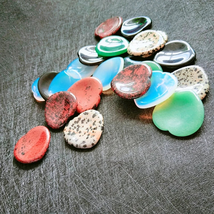 HZ Crystals Healing Stones Worry Palm Stone Thumb Heart Worry Stone