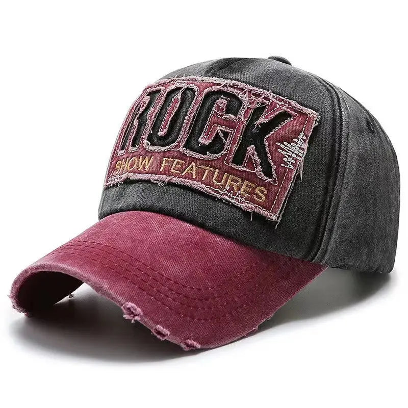 New High Quality Letter ROCK Embroidery Cotton Baseball Cap for Men Women Gorras Snapback Outdoor Sport Sun Hat