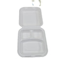 9 Inch Compostable Disposable Sugarcane Bagasse Clamshell Lunch Box with Lid Microwave Safe