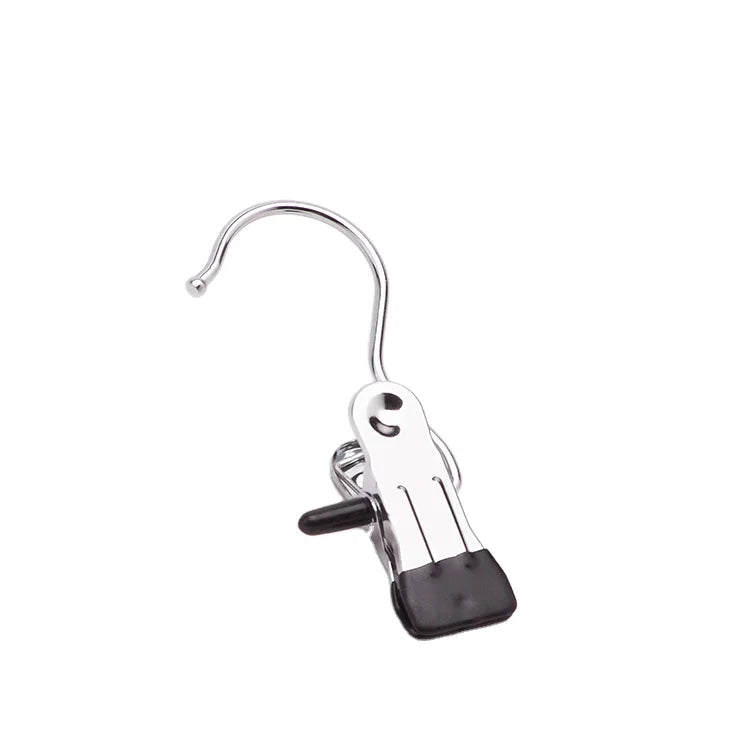 Wholesale Chromed Stainless Steel Mini Clip Metal Hangers for Socks Hats Boots Single Tier Bathroom & Living Room Use