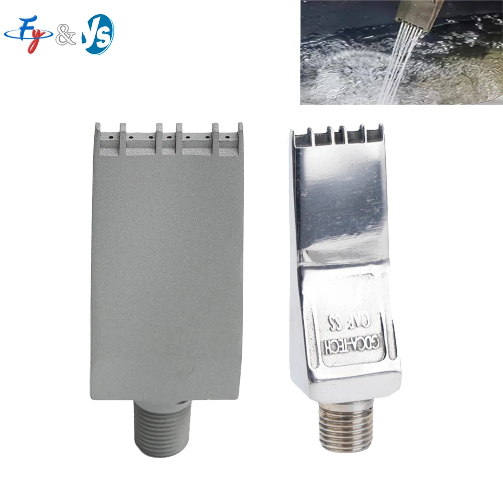 YS 1/8" SS304 921 Pretreatment Part Cleaning Nozzle Flat Jet Air Blower Nozzle Wind AirJet Compressed Air Nozzle Low Noise