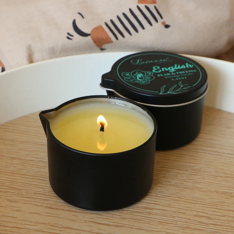 Custom High Quality Sexy Oil Massage Candle Valentine's Day Suitable Body Beauty Relief Pain Holiday Use Private Label Custom