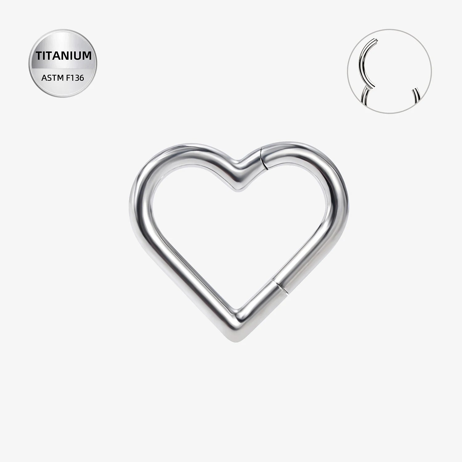 Toposh G23 Titanium F136 Cartilage Stud Earrings Heart Nose Hoop Ring Ear Segmrngt Cliker Titanium Piercing Jewelry