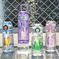 Hot Sale New Design 600ml Eco-Friendly Colorful Portable Plastic Water Bottle with Straw for Adults Travel Direct Drinking