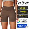 Wholesale Solid Seamless Sand Washing Yoga Shorts Women's High Waist Scrunch Butt Sports Running Hip Lifting Fitness Shorts