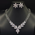 Ilona Wedding Copper O Letter Link Necklace Earring Set Zircon Women Fashion Jewelry New Unique Jewelry Sets
