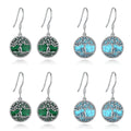 Merryshine  Wholesale 925 Sterling Silver Turquoise Tree Life Trendy Drop Earrings Gemstone Jewelry
