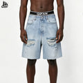 Custom Oversized Ripped Distressed Jeans Denim Shorts for Men