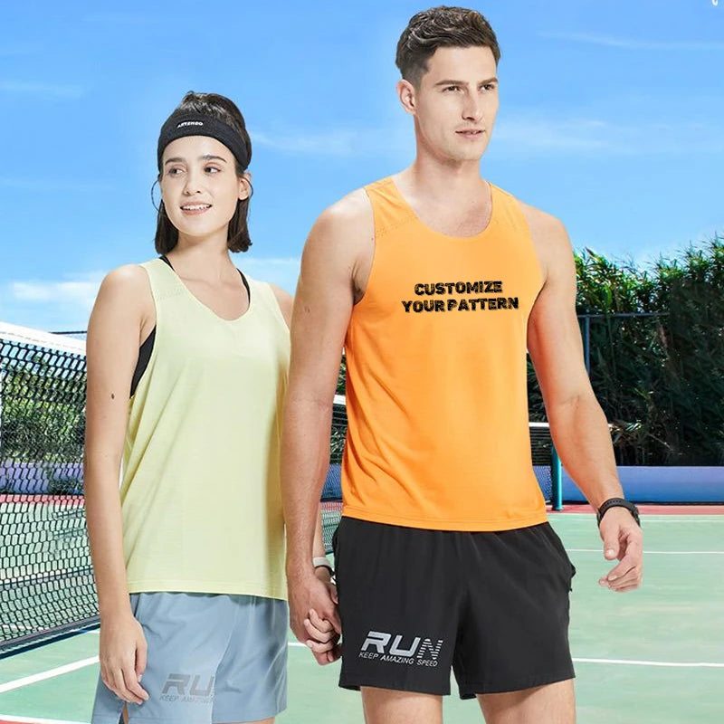 Sanken Sublimation Racer Back Vest Wholesale Custom Printing Clothes Men Plus Size Tank Tops Running Workout Sleeveless Shirts