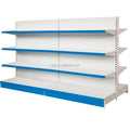 Double Layers Plain Panel White Standard Supermarket Gondola Shelf