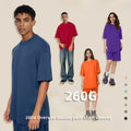 Custom 100% Cotton T-Shirt for Men Women Basic Short-Sleeved Top Double Yarn 260g Heavyweight Print Colorful Dropped Shoulders