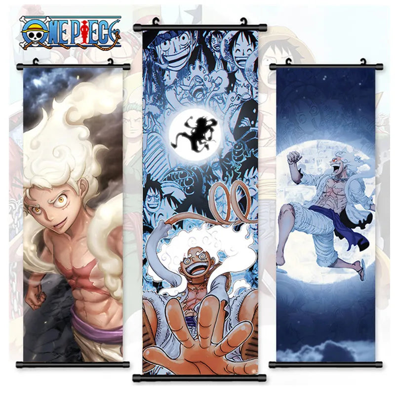 25*75CM Anime One Pcs Wall Art Painting One Pieces Gear 5 Luffy Poster