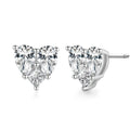 Original Design 925 Sterling Silver Cubic Zirconia Iced Out Heart Shape Women Stud Earrings