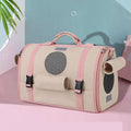 Portable Canvas Pet Carrier Backpack Zipper Closure Stylish Universal Cat Dog Travel Shoulder Messenger Featuring Animal Pattern