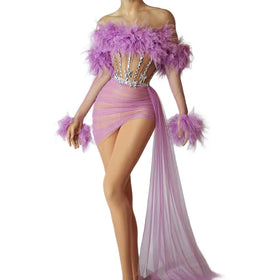 Photoshoot Designer Transparent Mesh Sequin Cocktail Dress Strapless Birthday Party Short Dress Women Formal Prom Evening Dress