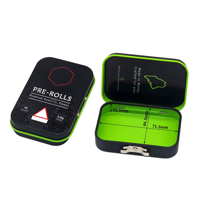 Promotional Square Food Packaging Packing Mint Tin Box Small Squaremini Hinged Tin Box Custom Hinged Tin Box