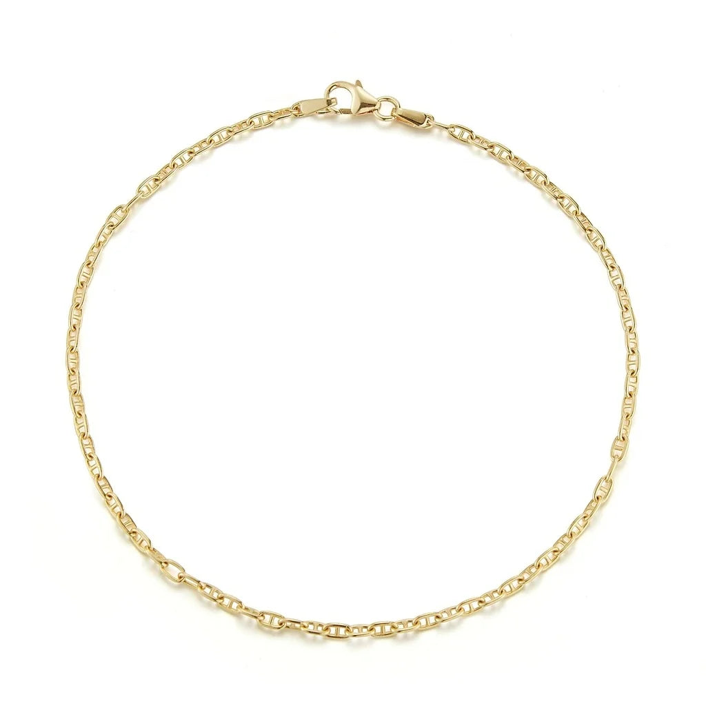 LOZRUNVE 925 Sterling Silver Custom Jewelry Simple Neutral Anchor Link Chain Bracelet for Women