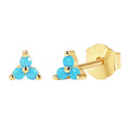 Gemnel Minimalist 925 Sterling Silver 18k Gold Classic Turquoise Cluster Stud Earrings