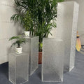 Transparent Square Acrylic Plinth Pedestals 4mm High Transparency Wedding Exhibition Riser Stand