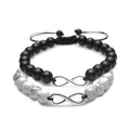 Hot Selling Wholesale Custom 8mm Charm Beads Adjustable Braided Stretch Natural Lava Stone Bead Bracelet