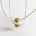 Geometric 925 Sterling Silver Round Roller Ball Shape Necklace with Snake Type Chain