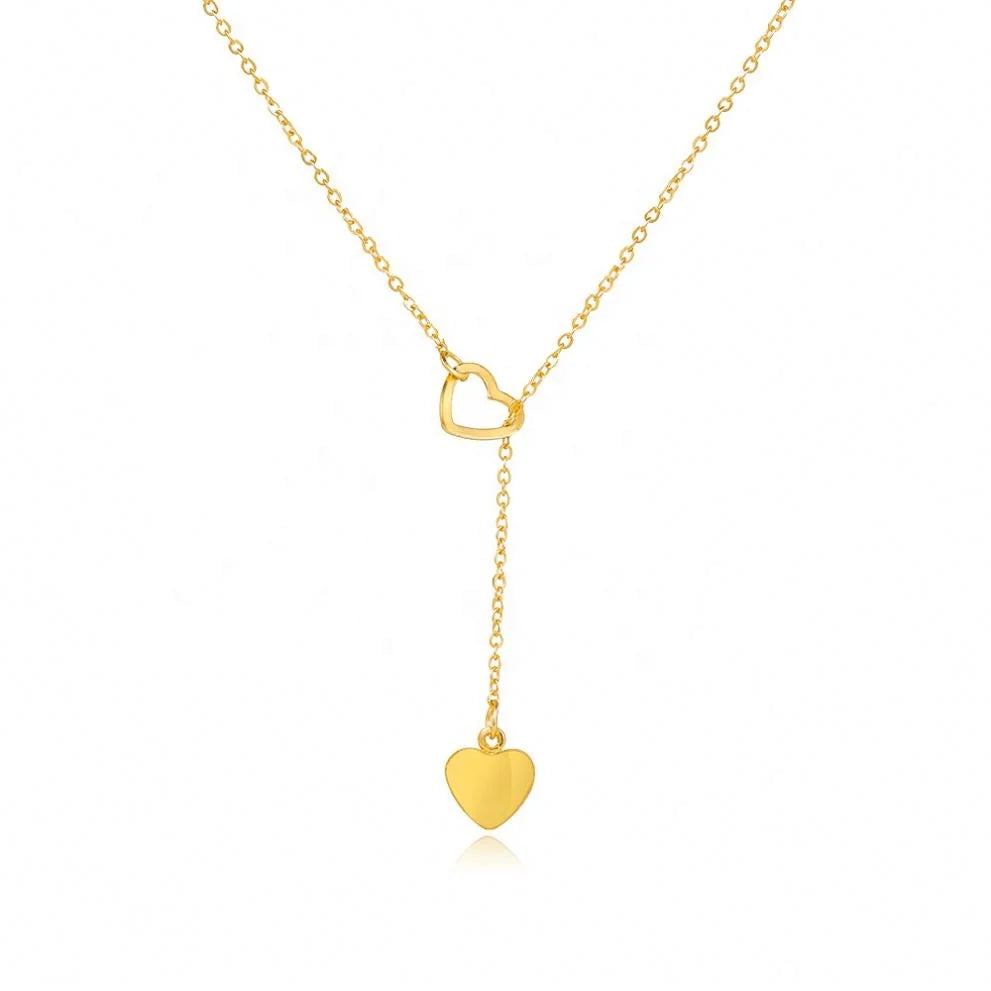 Simple Gold Heart Chain Link Exquisite Necklace for Women