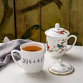Chinese Style Ceramic Cup Tea Mugs Bone China Tea Cup Set with Lid Unique Ceramic Mug for Home Use and Business Gifts