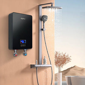 Anlabeier Home Hot Instant Electric Shower Water Heater Machenike Plastic Digital Display 220V Touch Button Wall Mounted IPX4