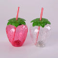 Cute Water Bottle Breakfast Milk Juice Water Cup Summer Cold Drinking Water Bottle for Girls Strawberry Cup with Straw