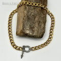NM45613 Copper Jewelry Stainless Steel Horseshoe Clasp With Gold Plated Chunky Chain Necklace Minimal Minimalist Gift