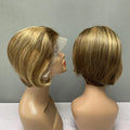 Piano Color Short Raw Indian Wholesale Cheap Virgin Human Hair Straight 13x4 Lace Front Pixie Cut Wigs