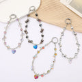 2025 Light Luxury Crystal Heart-Shaped Bead Keychain Pendant Versatile Bag Hanging Accessories Vintage Hot Selling Fashionable