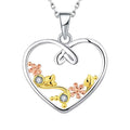 YH Fashionable Necklace Gold Plated Jewelry 925 Sterling Silver Flower Heart Pendant Necklace Women Custom Holiday Gifts