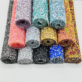 Hot Sale Colorful Resin Rhinestone Patches Diamond Shaped Diamond Mesh Hotfix Tape Transparent Back Resin Stone Rhinestone Sheet