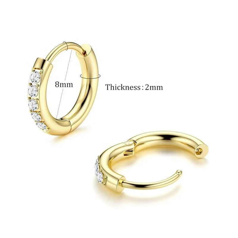 Wholesale Custom G23 Titanium Piercing Earring CZ Hinged Segment Round Ear Tragus Cartilage Daith Piercing Jewelry