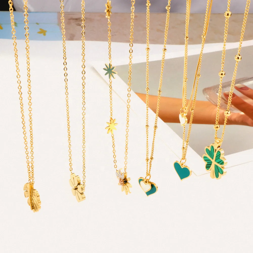 Fashion Jewelry Necklace Wholesale 18k Gold Pendant Charm Flower Pendant Jewelry Necklace