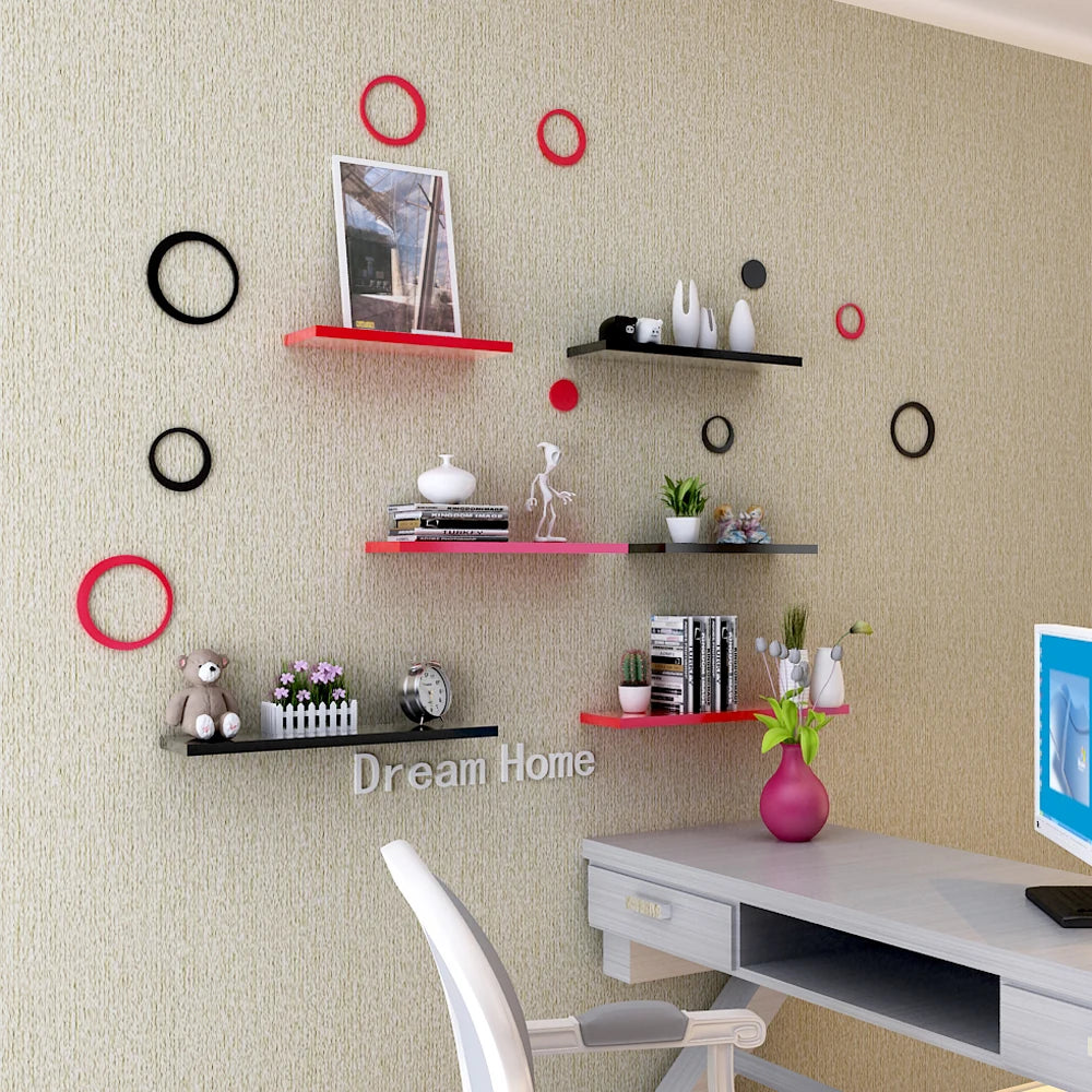 Floating Shelf MDF Rustic Brown Display Storage Wood Shelves for Wall