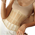 Women's Vintage Herringbone Sheer Mesh Lace-Up Corset Breathable Medium Level Waist Training Corset with Button Decoration MegaBDM